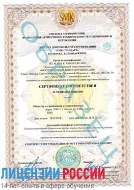 Образец сертификата соответствия Мурманск Сертификат OHSAS 18001